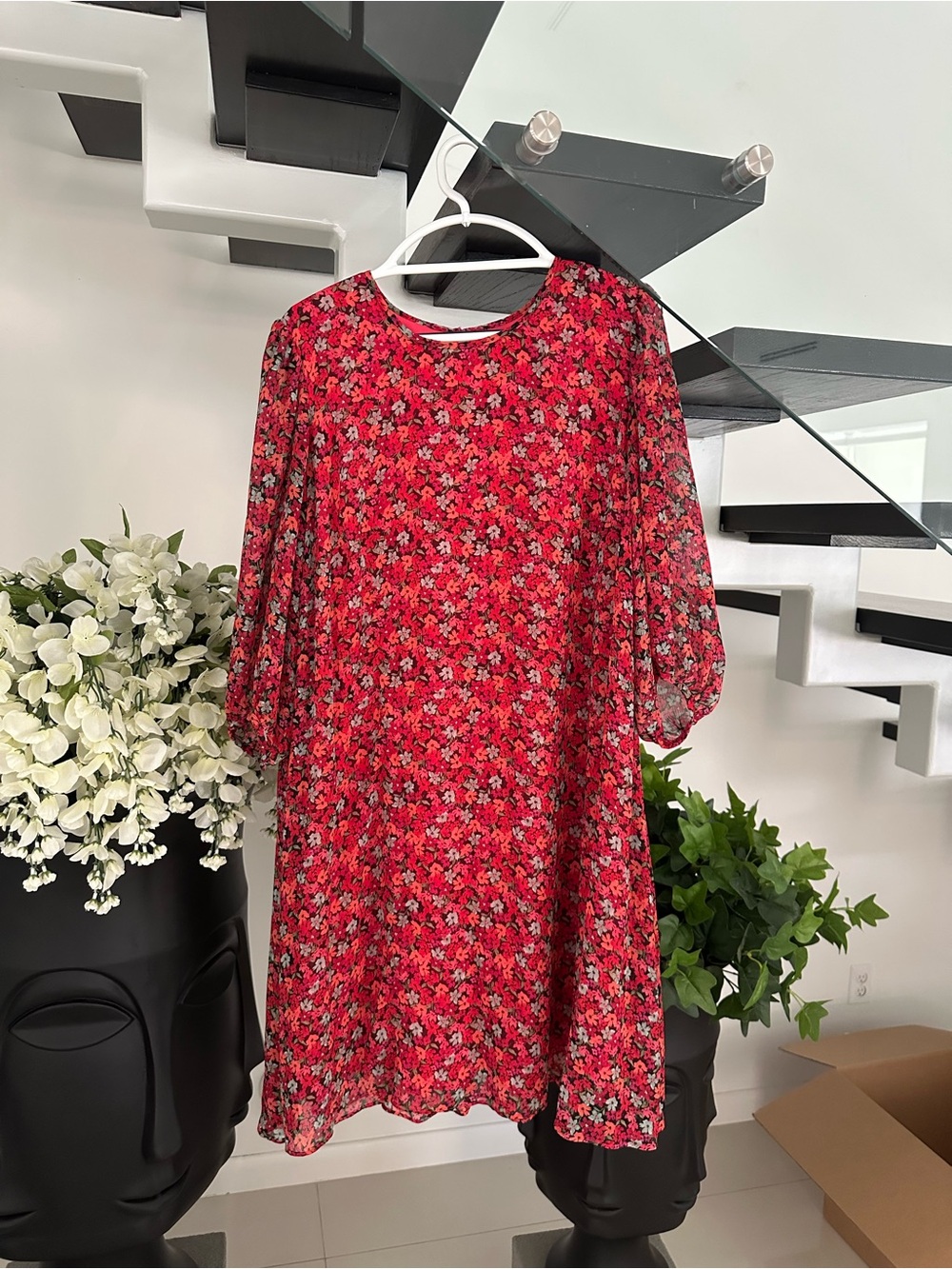 Calvin Klein Red Floral Mini Dress